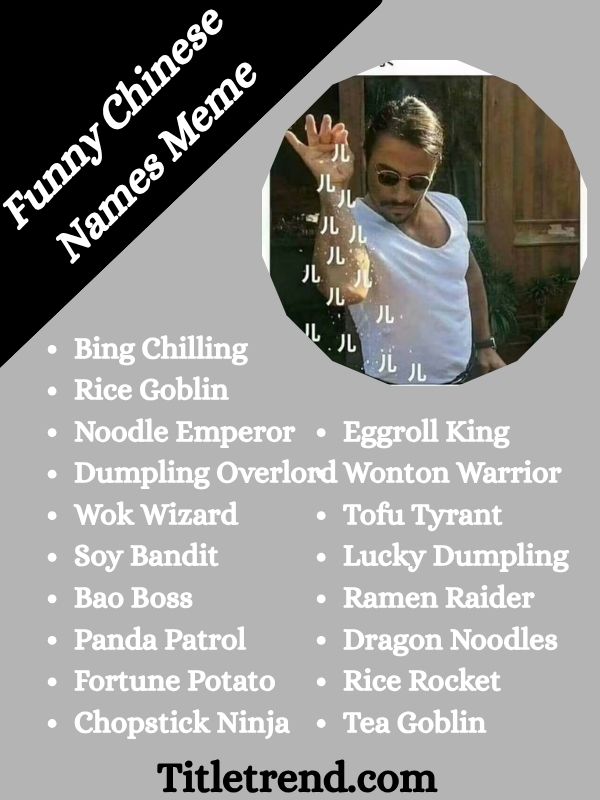 Funny Chinese Names Meme