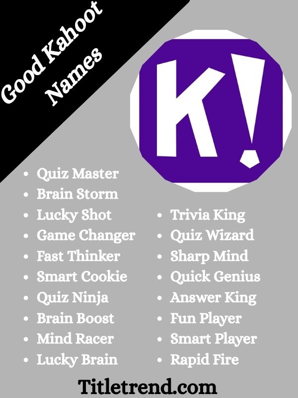 Good Kahoot Names