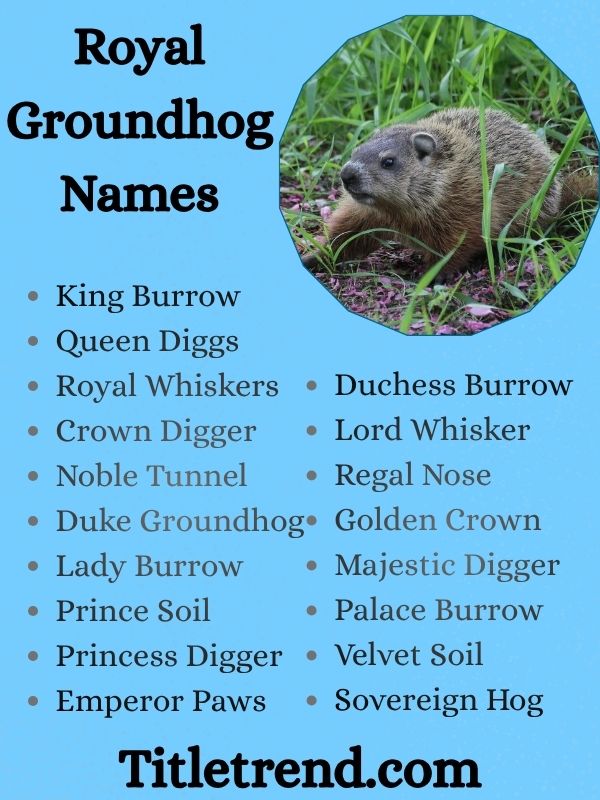 Royal Groundhog Names