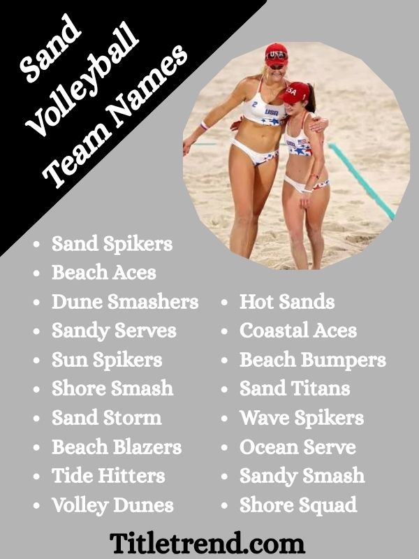 Sand Volleyball Team Names