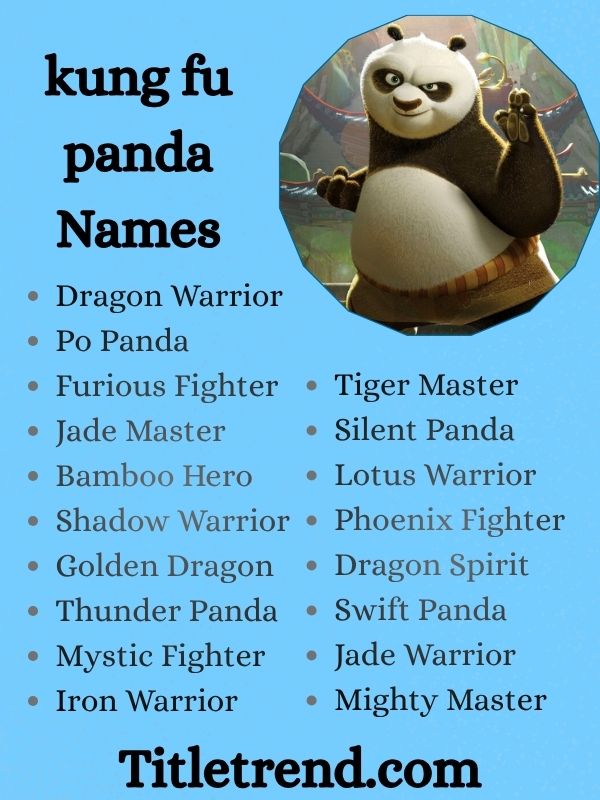 kung fu panda Names