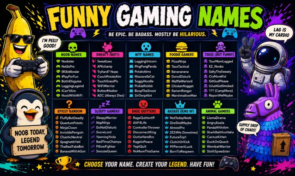 funny gaming names